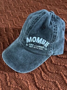 Mombie Baseball Cap - Washed Black Logo
